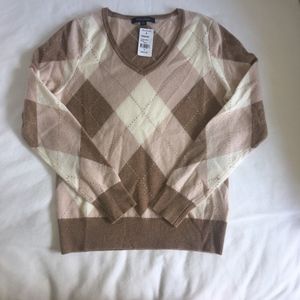 NWT Brooks Brothers Cashmere Argyle Sweater - M